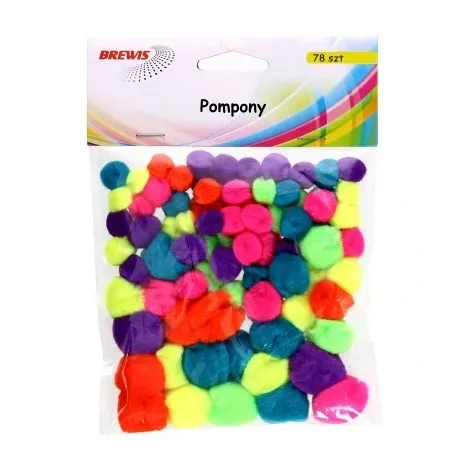 Pompony kreatywne Brewis Neon, 78szt